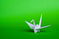 White origami bird