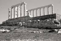 Remains, Temple of Poseidon, Sounion, Greece Sepia