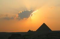 Egyptian Sunset Behind Cloud