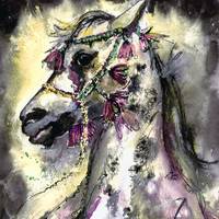 Arabian Stallion With Headdress Horse Painting