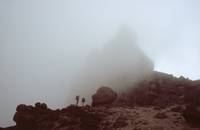 Lava tower in heavy fog