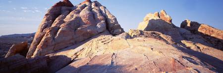 Rock formations on an arid landscape