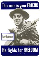 Digitally restored vector war propaganda poster. T