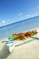 French Polynesia, Huahine, Outrigger Canoe On The