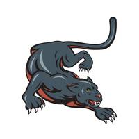 Black Panther Crouching Cartoon