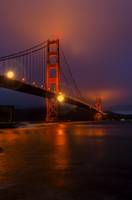 Golden Gate Bridge at Night with Mist