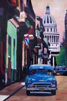 Cuban Oldtimer Street Scene in Havanna Cuba