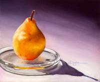 106-34 Single Pear on Glass Dish