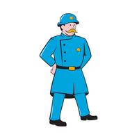 New York Policeman Vintage Standing Cartoon