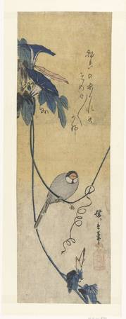 Bird and Blue IDE, Hiroshige (I), Utagawa, 1833 -