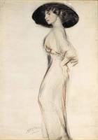 Paul- Cesar Helleu (French, 1859-1927 ) Lady Stand