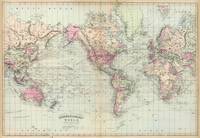 Vintage Map of The World (1874)