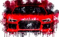 Car 2017 ABT Audi R8  1 cars watercolor painting c