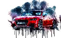 Car 2017 Audi TT RS 1 cars watercolor painting col