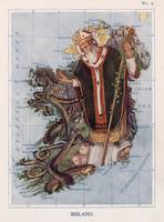 Vintage Ireland & St Patrick Illustrative Map (191