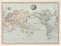 Old World Map (1845) Vintage Global Continents Atl