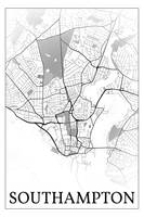 Southampton, England, city map print.