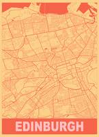 Edinburgh, Scotland, city map print.