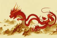 Chinese  fire  breathing  red  dragon  illustratio