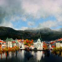 maeriuus  Bergen  city  in  Norway  hyper  realist