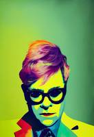 Elton  John  pastel  yellow  green  colors  style
