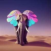 Conceptual  image  with  an  elephant  with  butte