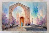 a gate in the middle of samarkand  seeing baby kha