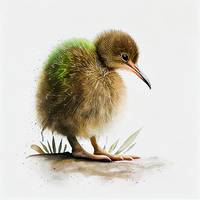 Baby  Kiwi  bird  in  New  zealand  habitat  k  wa
