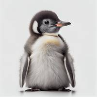 Cute  baby  penguin  half  body  postrait    isola