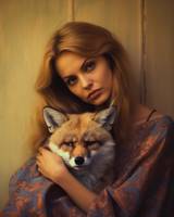 Mesmerizing  Femme  fatale  and  her  fox    Portr