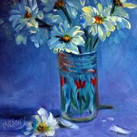 Juice Glass with Daisies
