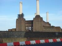 Battersea Power Station With Barrier