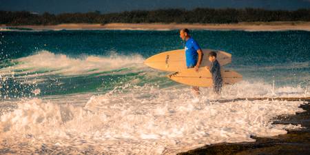 Father and Son Surfers