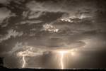 Double Lightning Strikes in Sepia HDR by James "BO" Insogna