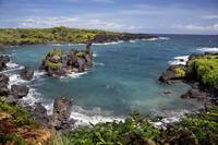 Hawaii, Maui, Hana, View of the Waianapanapa coast