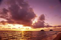 Hawaii, Oahu, Windward Coast, Mokulua Islands At S