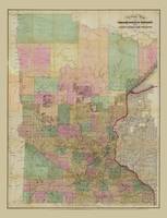 Sectional Map of Minnesota (circa 1860)