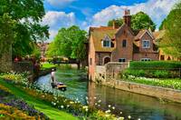 Great Stour river in Westgate Gardens, Canterbury,