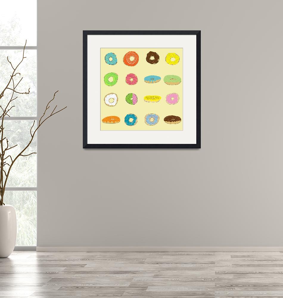 "Sixteen Donuts on Yellow"  (2013) by TuesdayMoon